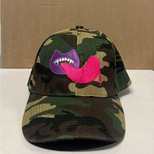 Camouflage Cap with Pink and Purple Graphic